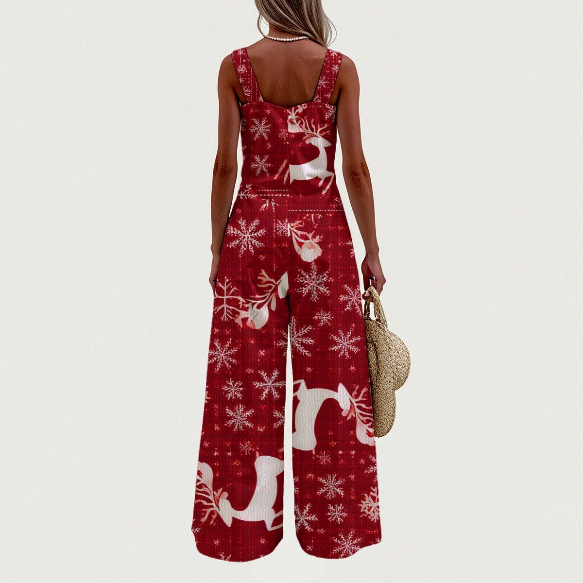 Women's Christmas Wide-Leg Jumpsuit, Christmas Sweater or Christmas Pajamas Alternative. WickedYo.